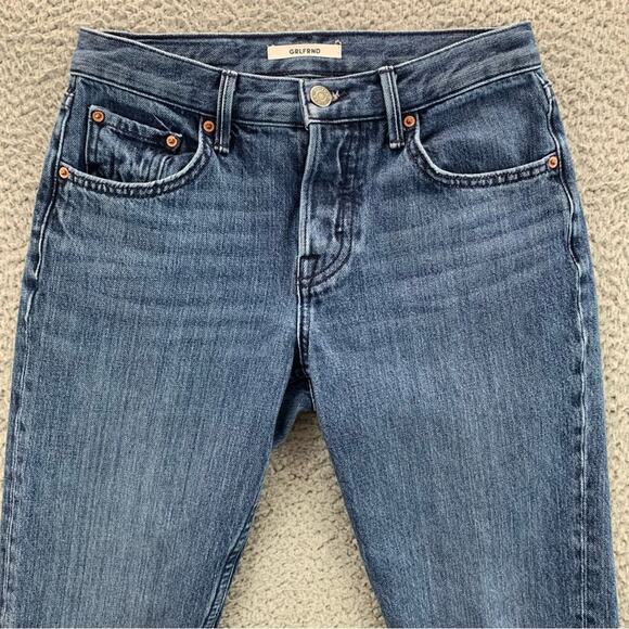 GRLFRND Tatum Cropped Straight Leg Frayed Raw Hem Button Fly Women's -  Size: 24 - Picture 2 of 16